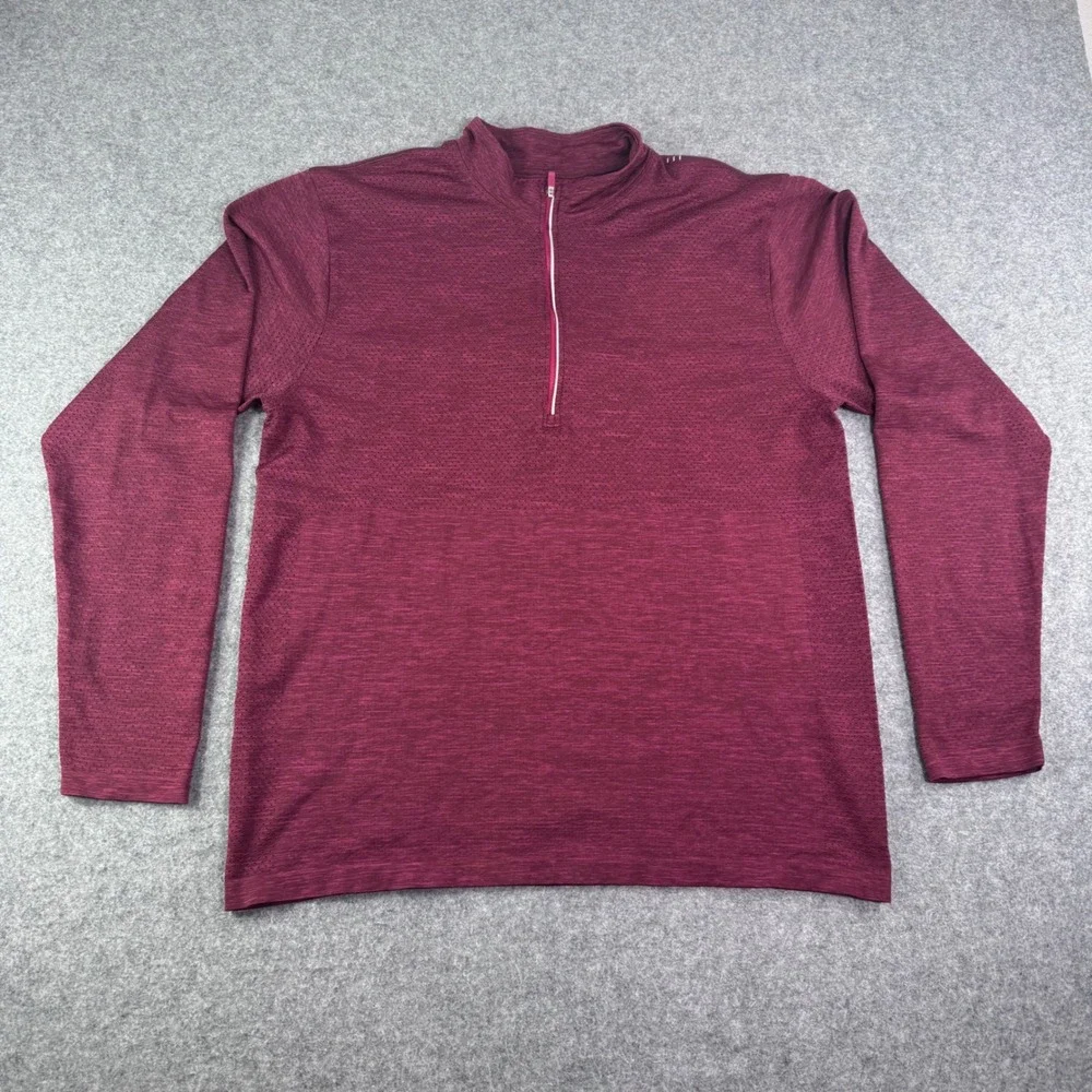Lululemon Mens Metal Vent Tech Half Zip Pullover XXL Burgundy Heathered Running